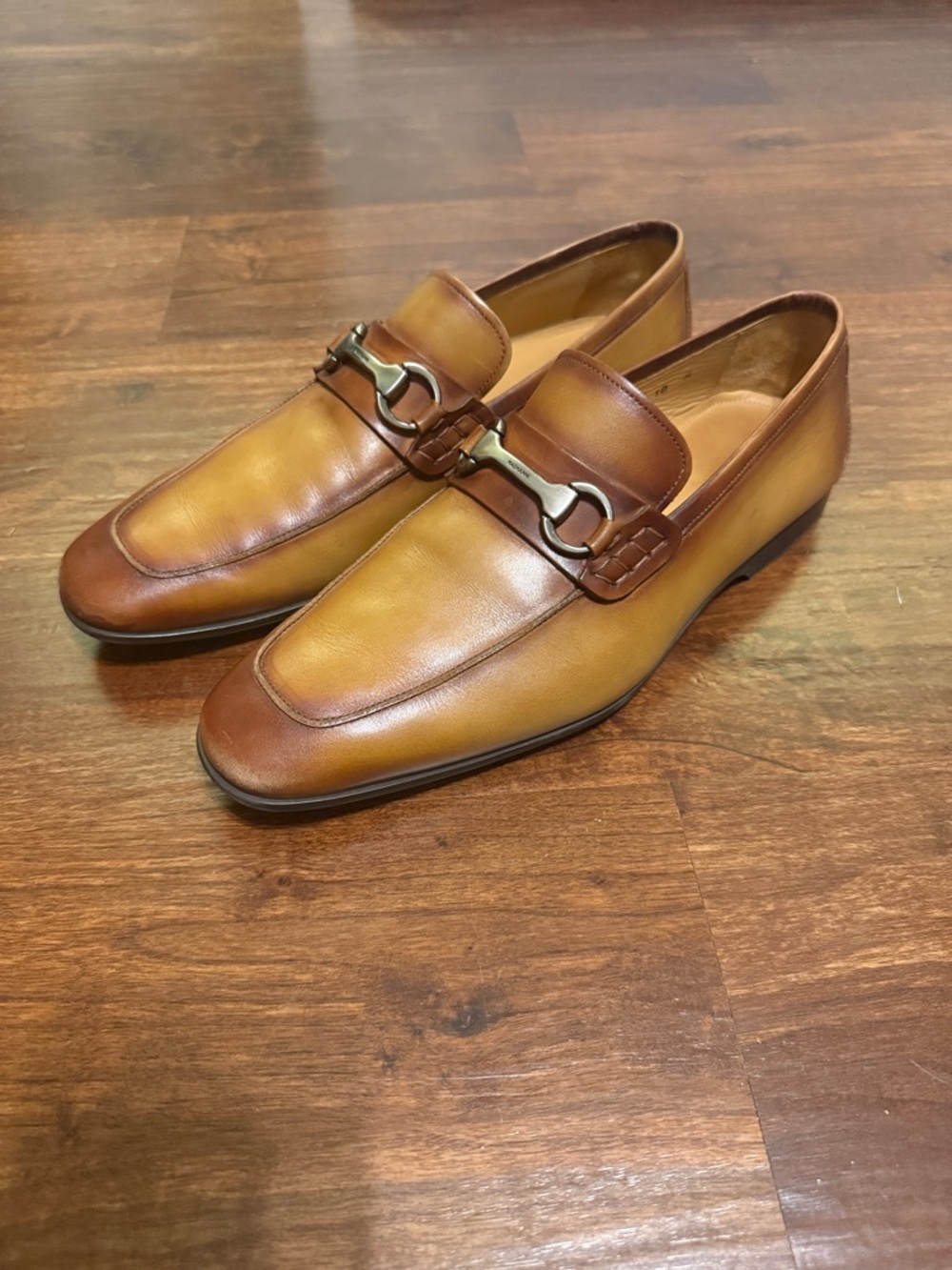 Magnanni Two-Tone Brown & Tan Leather Bit Loafers